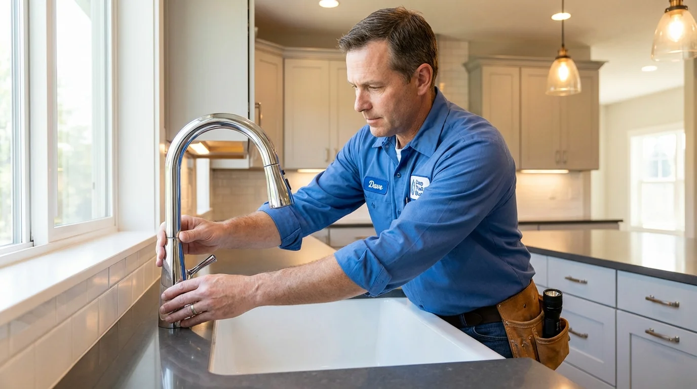 Kitchen faucet installation by Johns Plumbing LLC in Asheboro